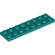 Lego destička 2x8, tmavě tyrkysová (6257063)